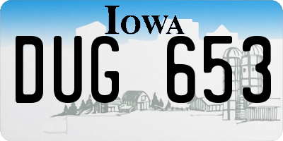 IA license plate DUG653