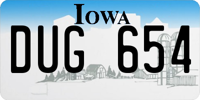 IA license plate DUG654