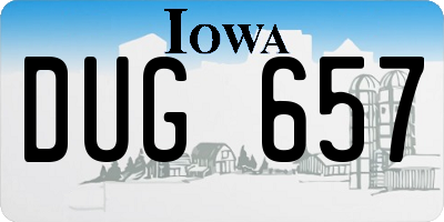 IA license plate DUG657