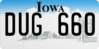 IA license plate DUG660