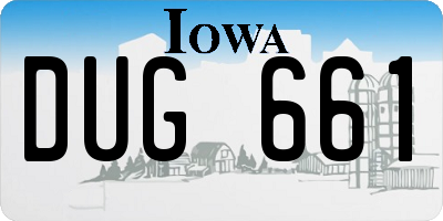 IA license plate DUG661