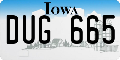 IA license plate DUG665