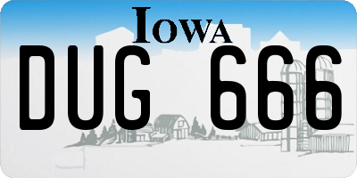 IA license plate DUG666