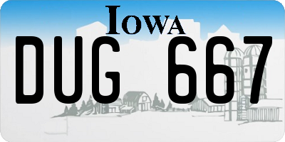 IA license plate DUG667