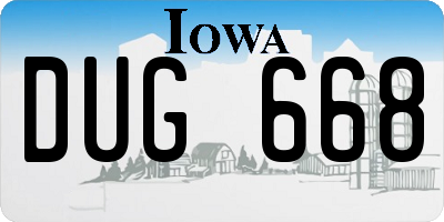 IA license plate DUG668