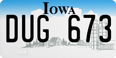 IA license plate DUG673