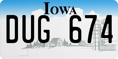 IA license plate DUG674