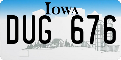 IA license plate DUG676