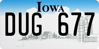 IA license plate DUG677