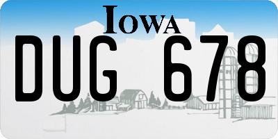 IA license plate DUG678