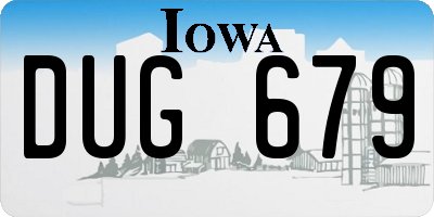 IA license plate DUG679