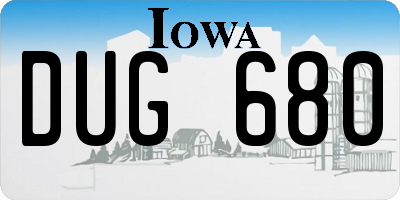 IA license plate DUG680