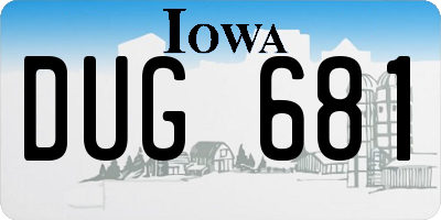 IA license plate DUG681