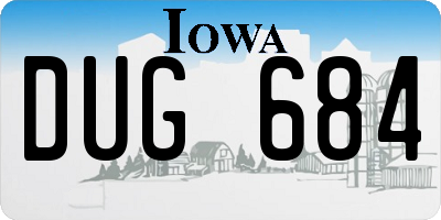 IA license plate DUG684