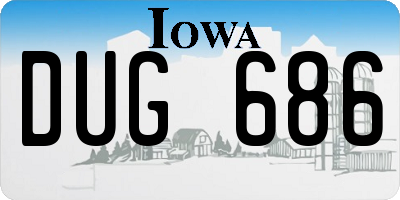 IA license plate DUG686