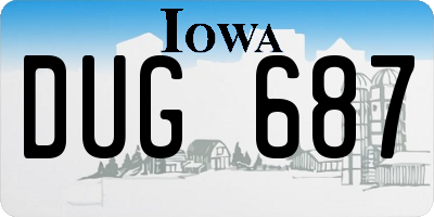 IA license plate DUG687