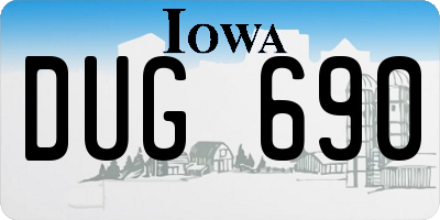 IA license plate DUG690