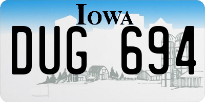 IA license plate DUG694