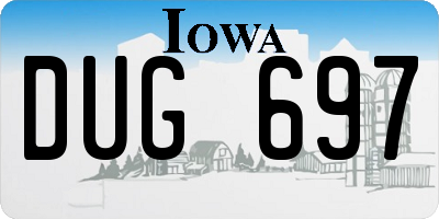 IA license plate DUG697