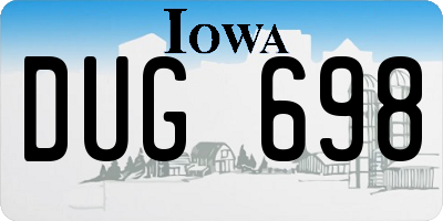 IA license plate DUG698