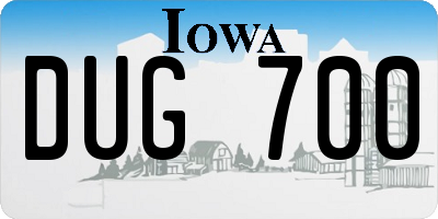 IA license plate DUG700