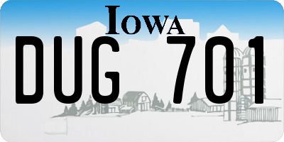 IA license plate DUG701