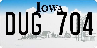 IA license plate DUG704