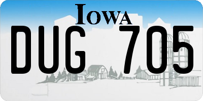 IA license plate DUG705