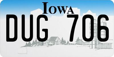 IA license plate DUG706
