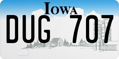IA license plate DUG707