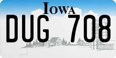 IA license plate DUG708