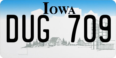 IA license plate DUG709