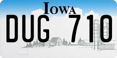 IA license plate DUG710
