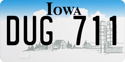 IA license plate DUG711