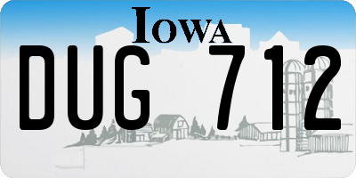 IA license plate DUG712