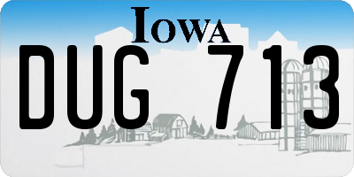 IA license plate DUG713