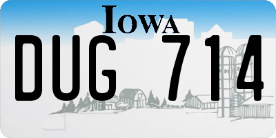 IA license plate DUG714