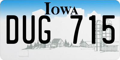 IA license plate DUG715