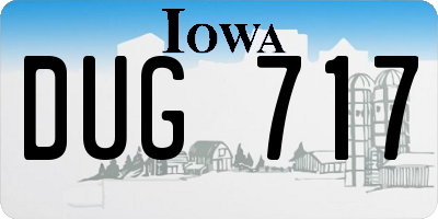 IA license plate DUG717