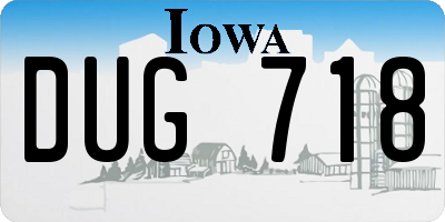 IA license plate DUG718