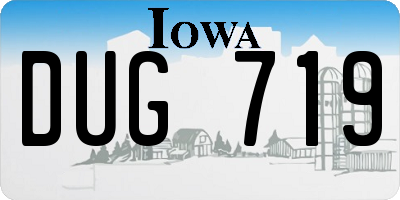 IA license plate DUG719