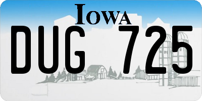 IA license plate DUG725