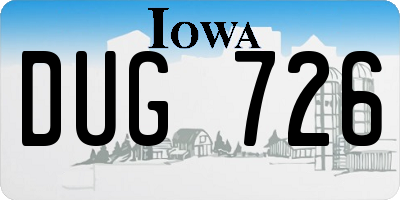 IA license plate DUG726