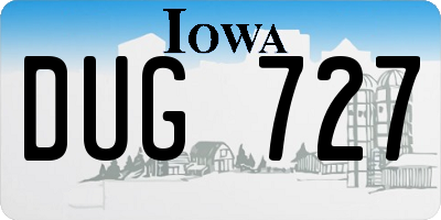 IA license plate DUG727