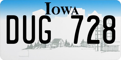 IA license plate DUG728