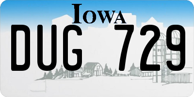 IA license plate DUG729