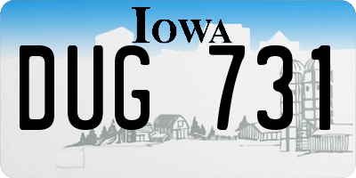 IA license plate DUG731
