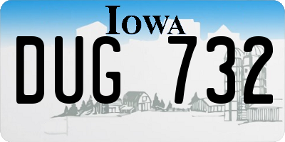 IA license plate DUG732