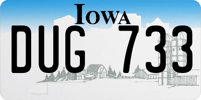 IA license plate DUG733