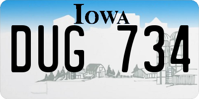 IA license plate DUG734
